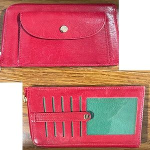 Abas Red Leather Continental Wallet